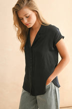 Button Down Rolled Sleeve Shirt