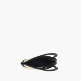Black Trim Fish Raffia Handheld Clutch