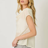 61197 Velvet Cowl Neck Top