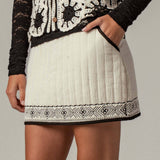 Embroidered Cotton-Linen Mini Skirt