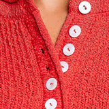 Long Sleeves Button-Front Half Placket Knit Sweater SALE