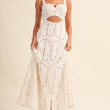 ID10399 EMBROIDERED CUTWORK BUSTIER FLARE LONG DRESS WITH MI