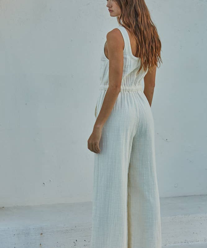 Tie Waist Tank Top Jumpsuit