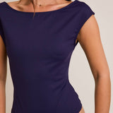 Boat Neck Open Back Bodysuit