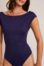Boat Neck Open Back Bodysuit