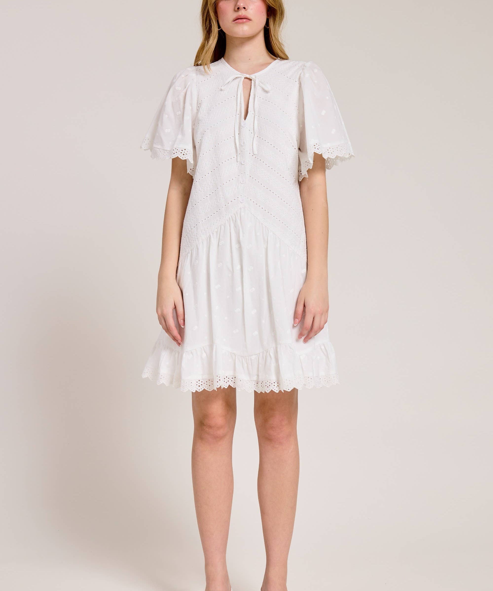Embroidered Cotton Minidress
