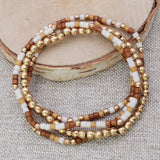 Sandy Shores Gold Bead Bracelet Set