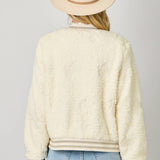Embroidery Teddy Fur Jacket