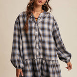 Plaid Drop-Waist Mini Dress