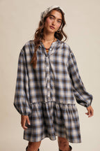 Plaid Drop-Waist Mini Dress