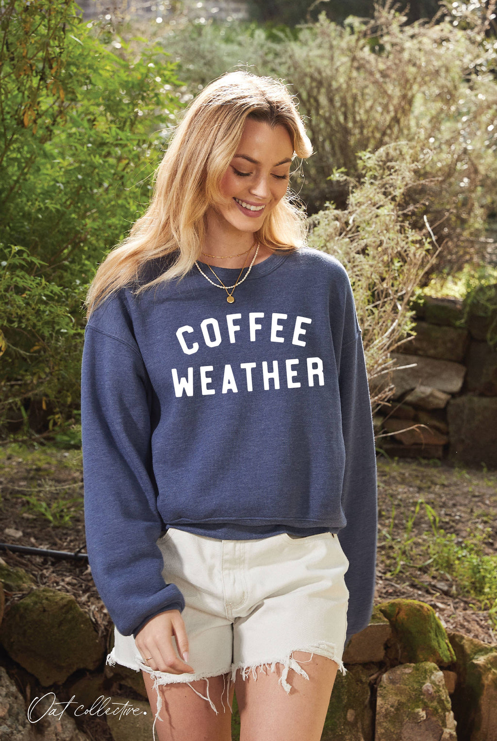 "COFFEE WEATHER" Cropped Sweatshirt