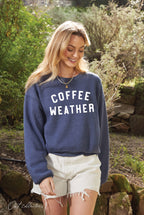"COFFEE WEATHER" Cropped Sweatshirt
