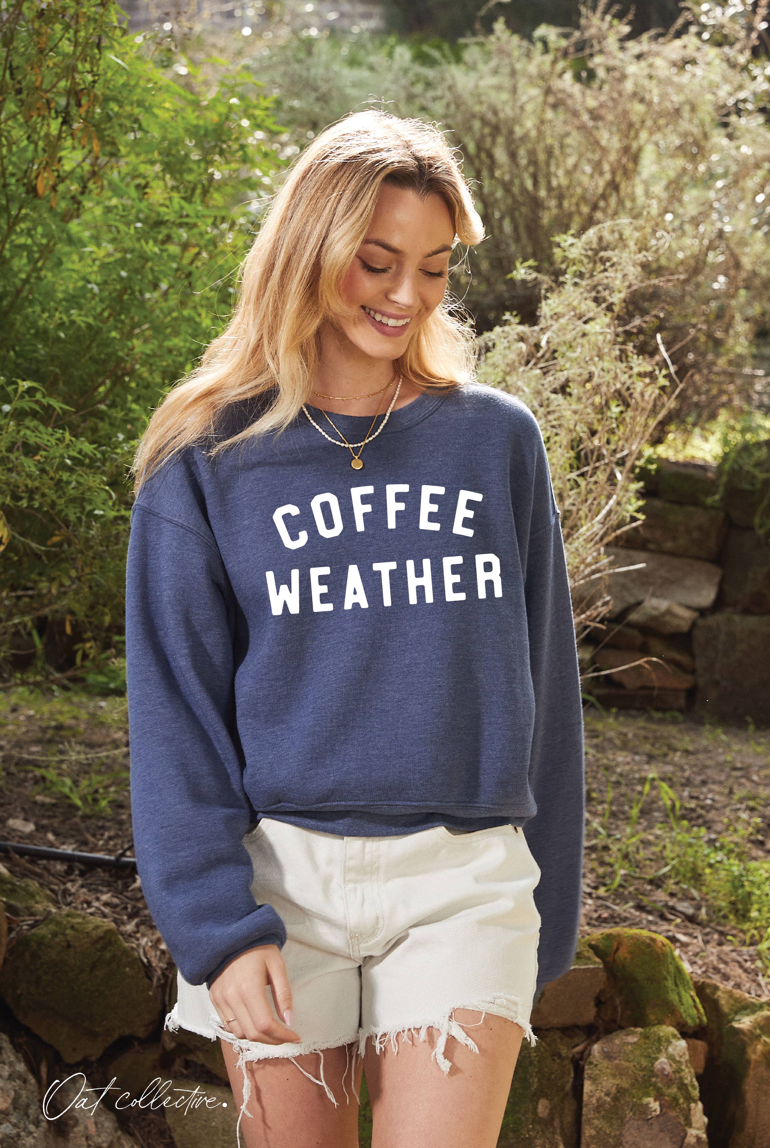 "COFFEE WEATHER" Cropped Sweatshirt