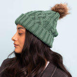 Fur Pom Knit Beanie - Ideal for Winter Adventures 🏂
