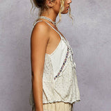 Thin Strap Embroidered Tank Top