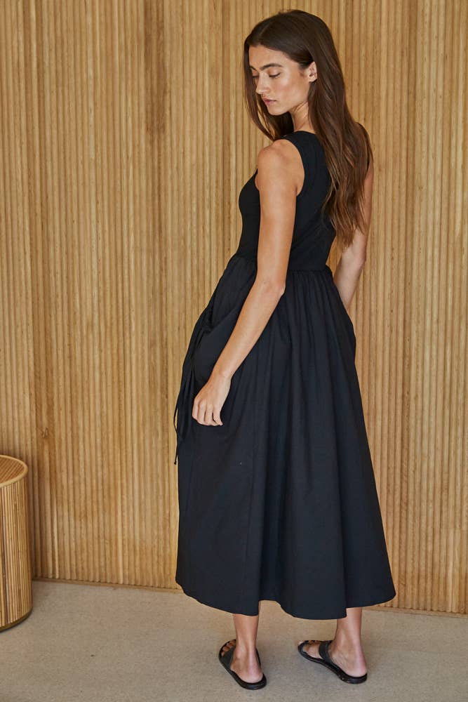 Woven Poplin Midi Dress