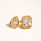 Serréa 18K Gold Non-Tarnish CZ Adjustable Ring