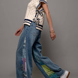 Paisley Bandana Print Denim Jeans