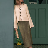 J7114   SWEATER CARDIGAN WITH TOGGLE BUTTON DETAIL
