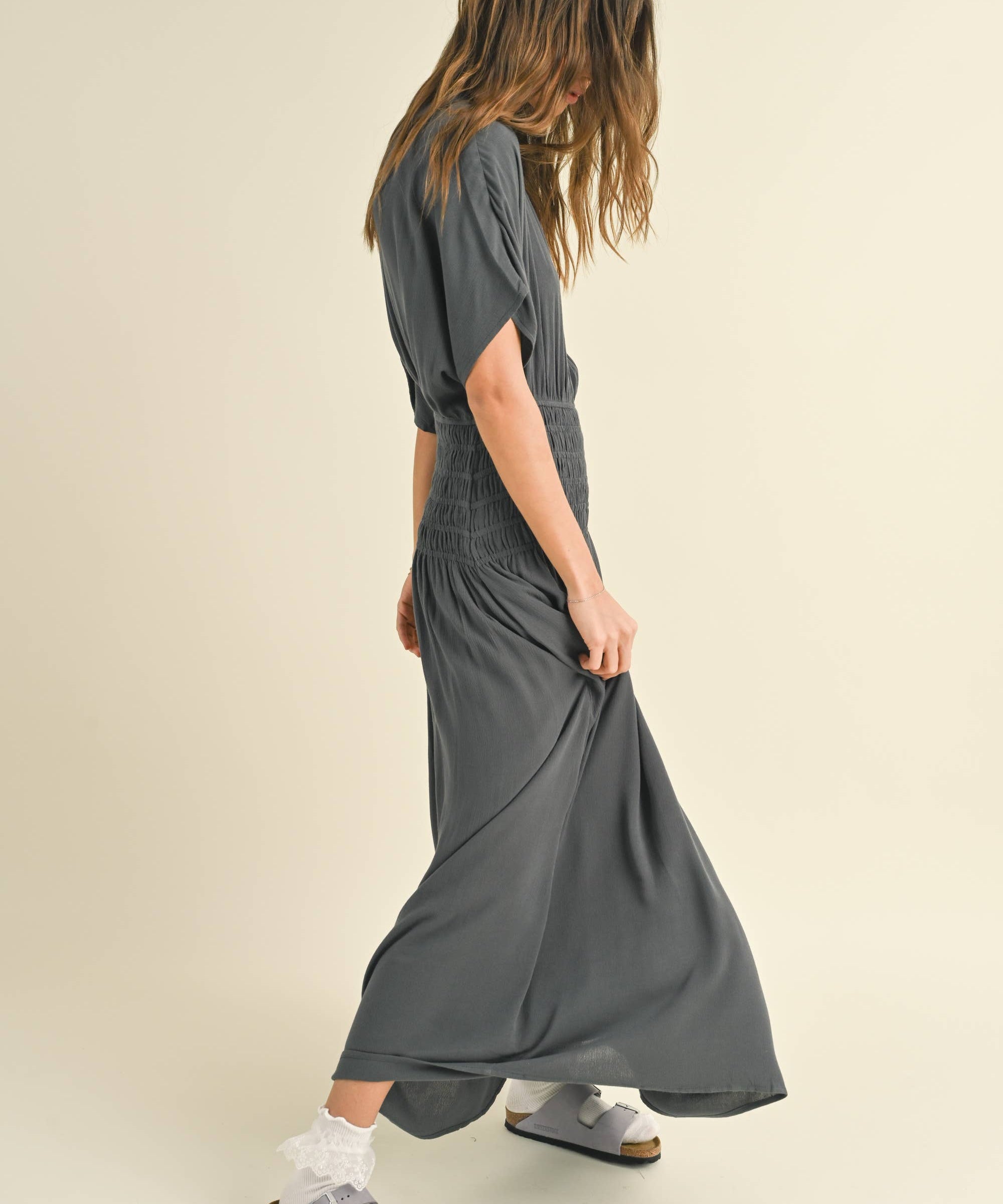 Smocked Waist Maxi Dress
