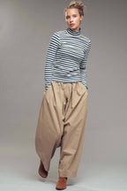 Striped Turtleneck Knit Top