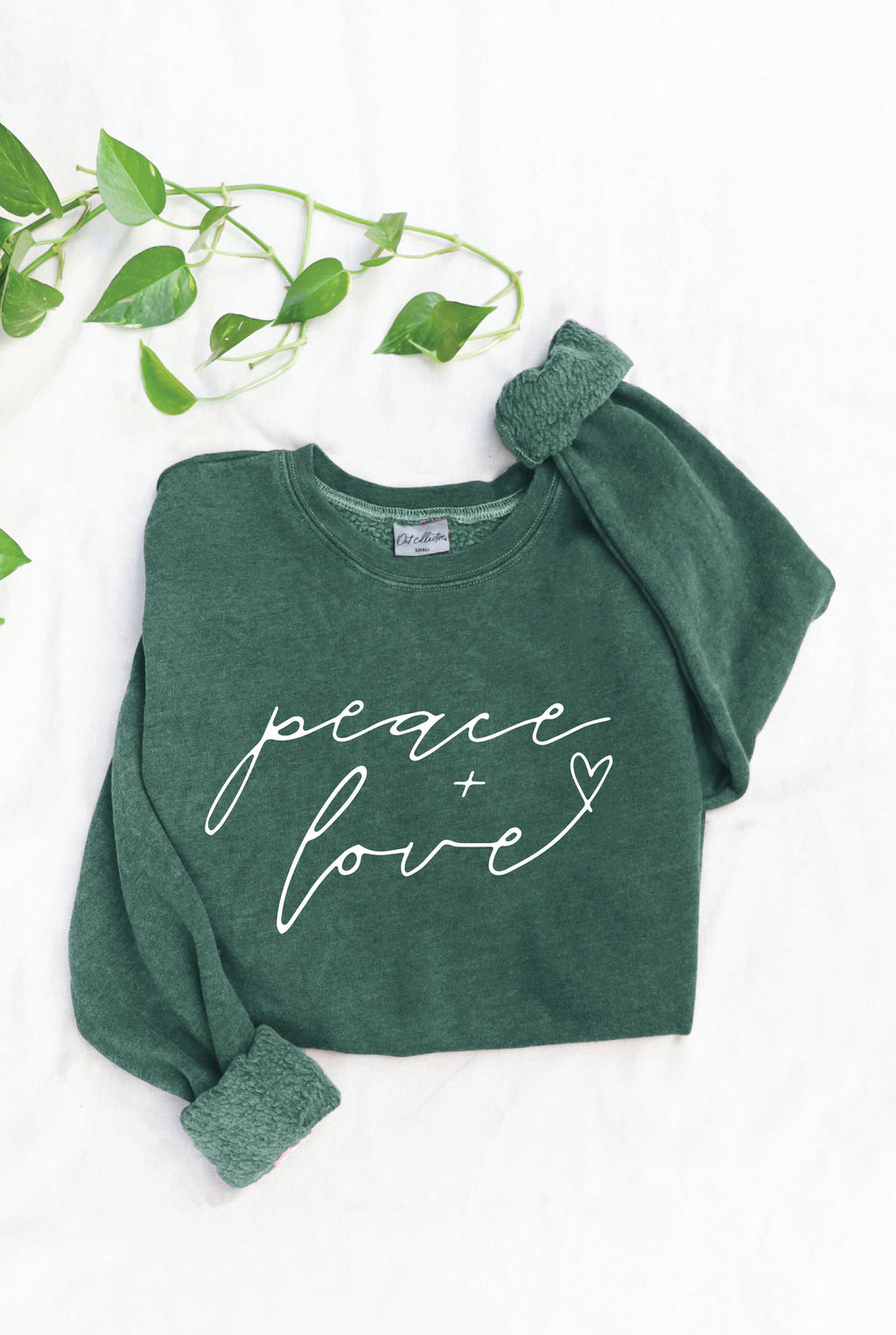 "PEACE AND LOVE" Graphic Sweatshirt