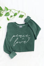 "PEACE AND LOVE" Graphic Sweatshirt