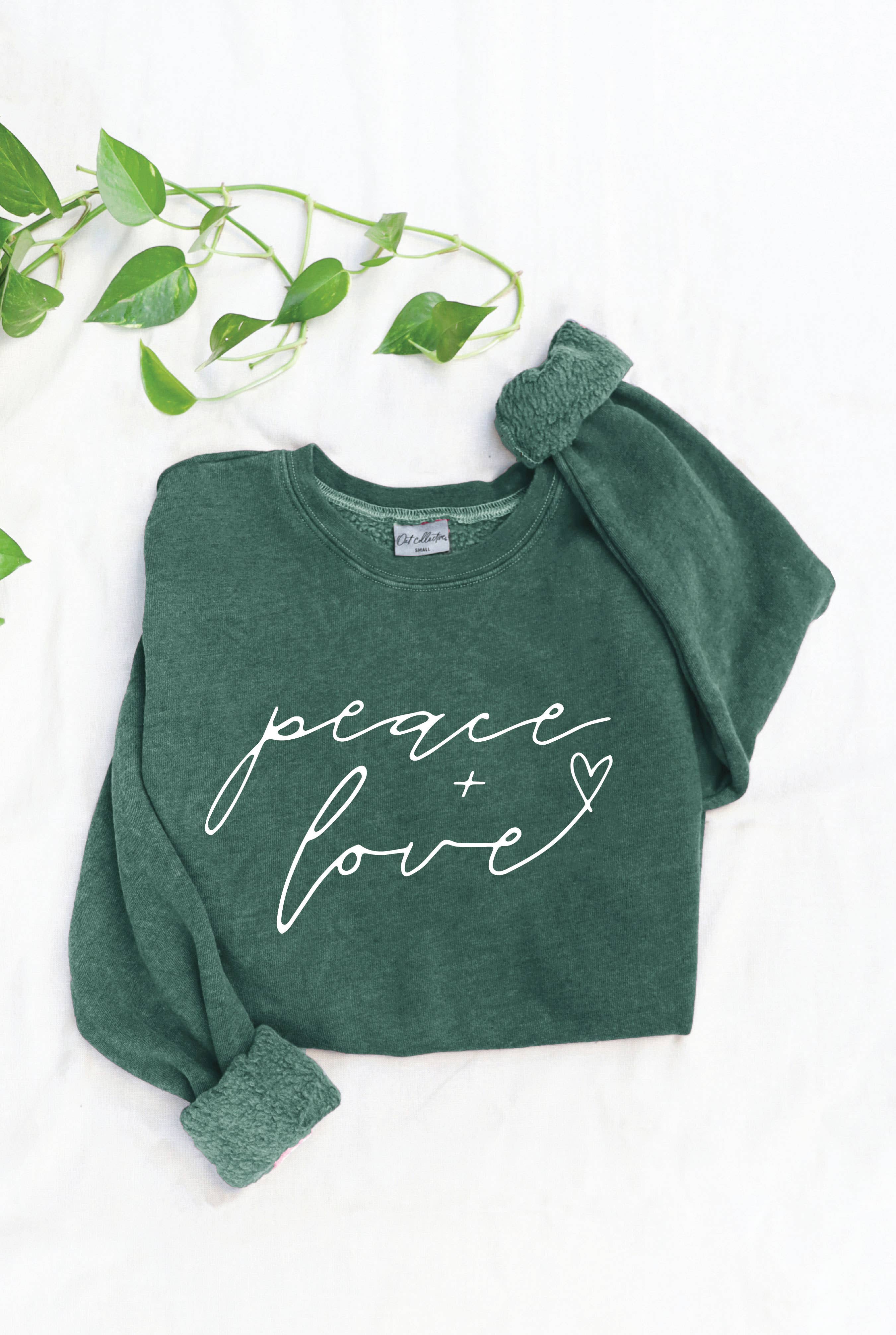 "PEACE AND LOVE" Graphic Sweatshirt