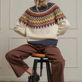 Fair Isle Pattern Knit Sweater - RSW1124
