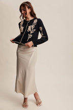 Embroidered Floral Knit Cardigan
