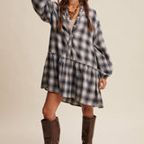 Plaid Drop-Waist Mini Dress