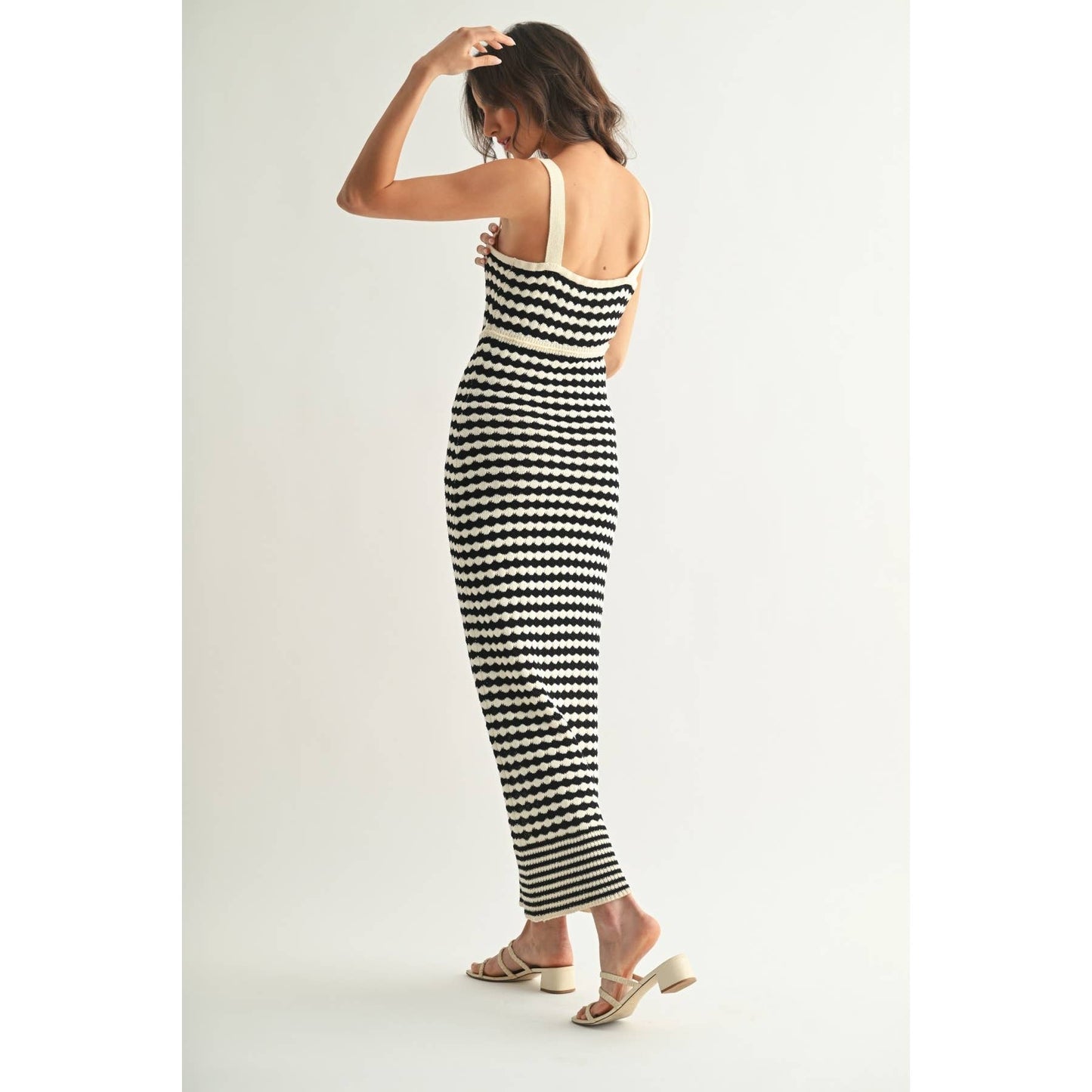 Monochrome Sweater Maxi Dress