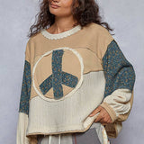 Peace Sign Detail Knit Sweater