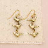 Flock of Birds Gold Linear Earrings