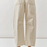 AJP5114 EMBROIDERED DETAIL COTTON BARREL PANTS