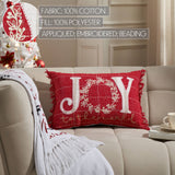 Joy to the World Fringed Pillow