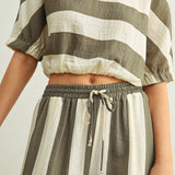 Thick Striped Wide Leg Trousers