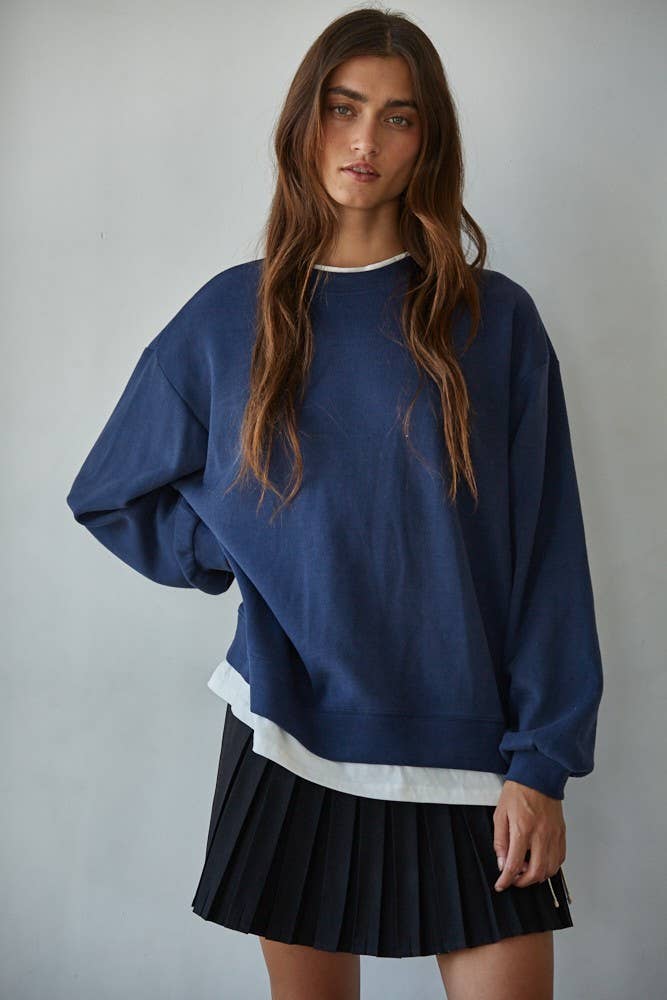 Navy Polyester Crewneck