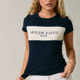 "AMERICAN CLASSIC" ROUND NECK CONTRAST DETAIL BABY TEE