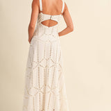 ID10399 EMBROIDERED CUTWORK BUSTIER FLARE LONG DRESS WITH MI