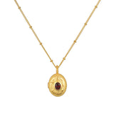 Garnet Locket Necklace