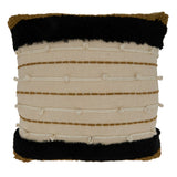 Throw Pillow With Embroidered Stripe Design