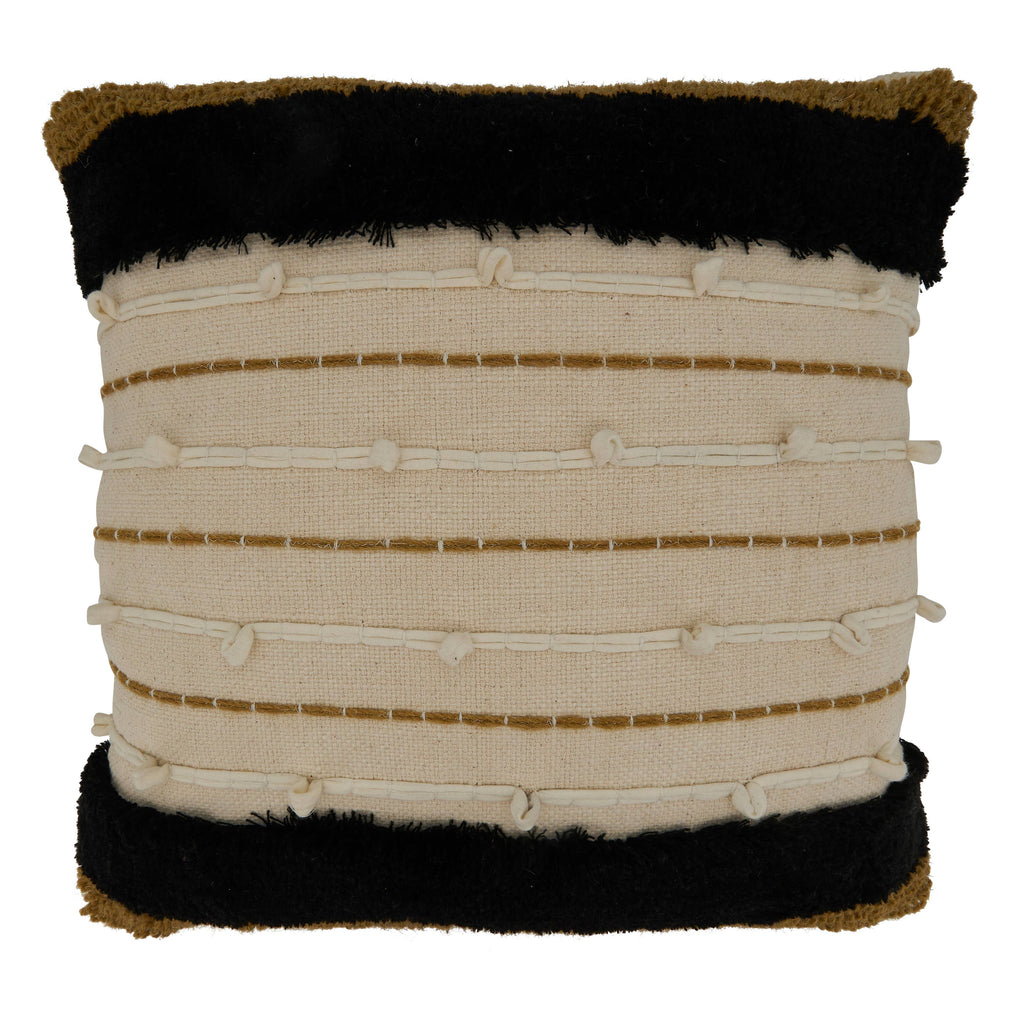 Throw Pillow With Embroidered Stripe Design