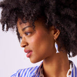 Danielle Fish Ceramic Earrings Blue + White Wholesale