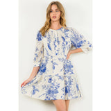 Long Sleeve Floral Midi Dress