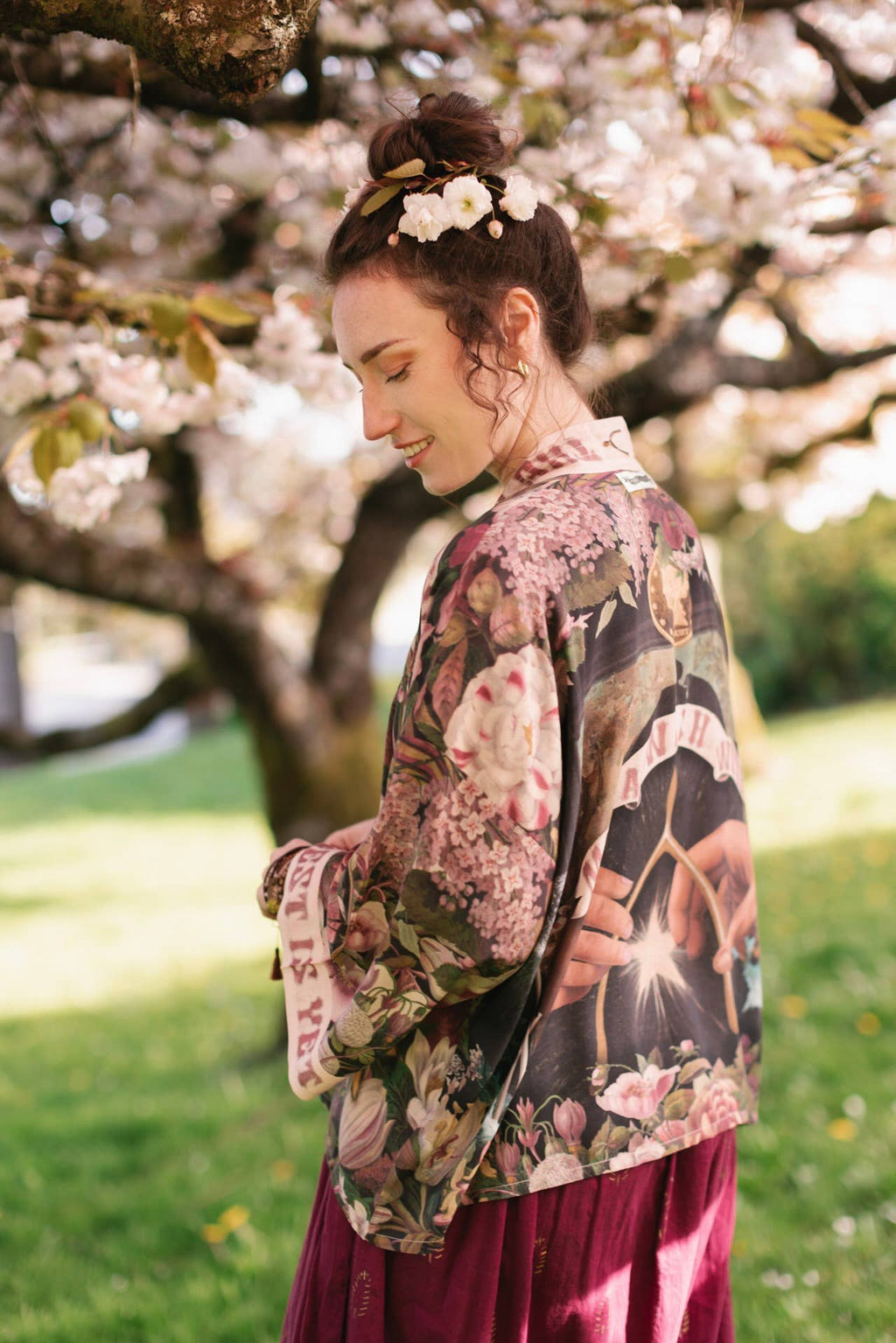 Make A Wish Pixie Duster Cropped Kimono w Wishbone Dandelion