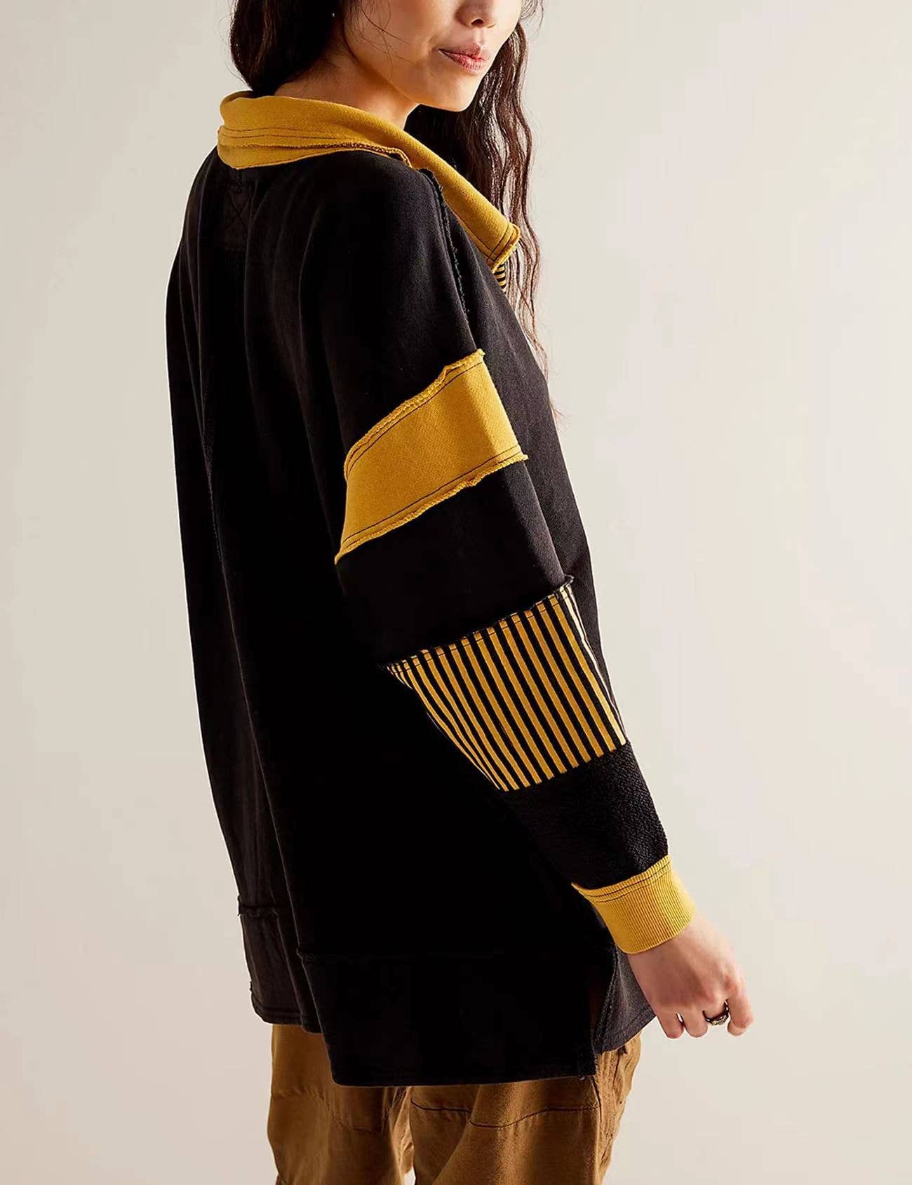 Color Block Oversized Pullover