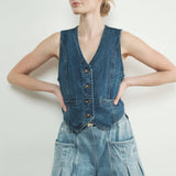 Denim Tuxedo Vest