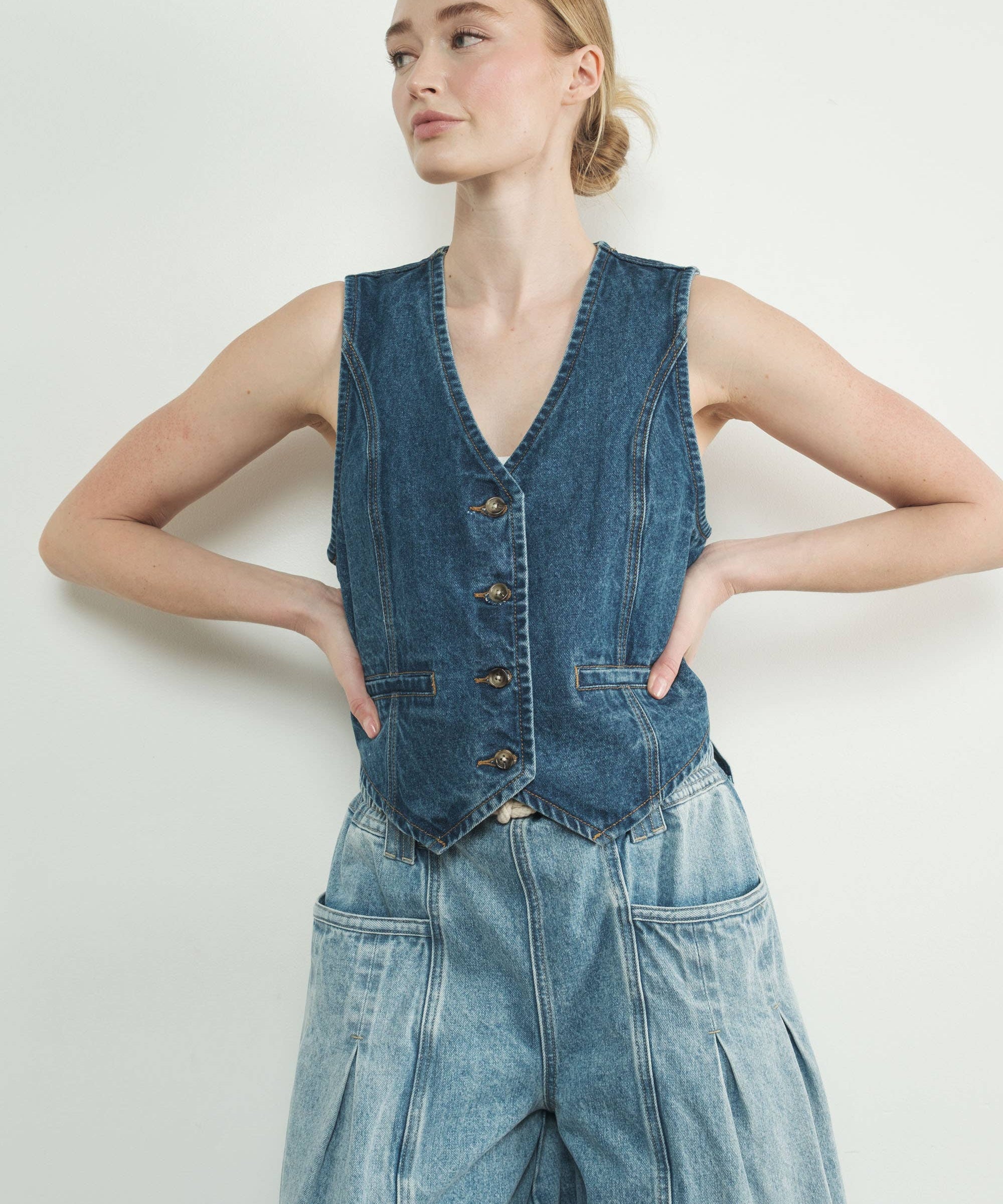 Denim Tuxedo Vest