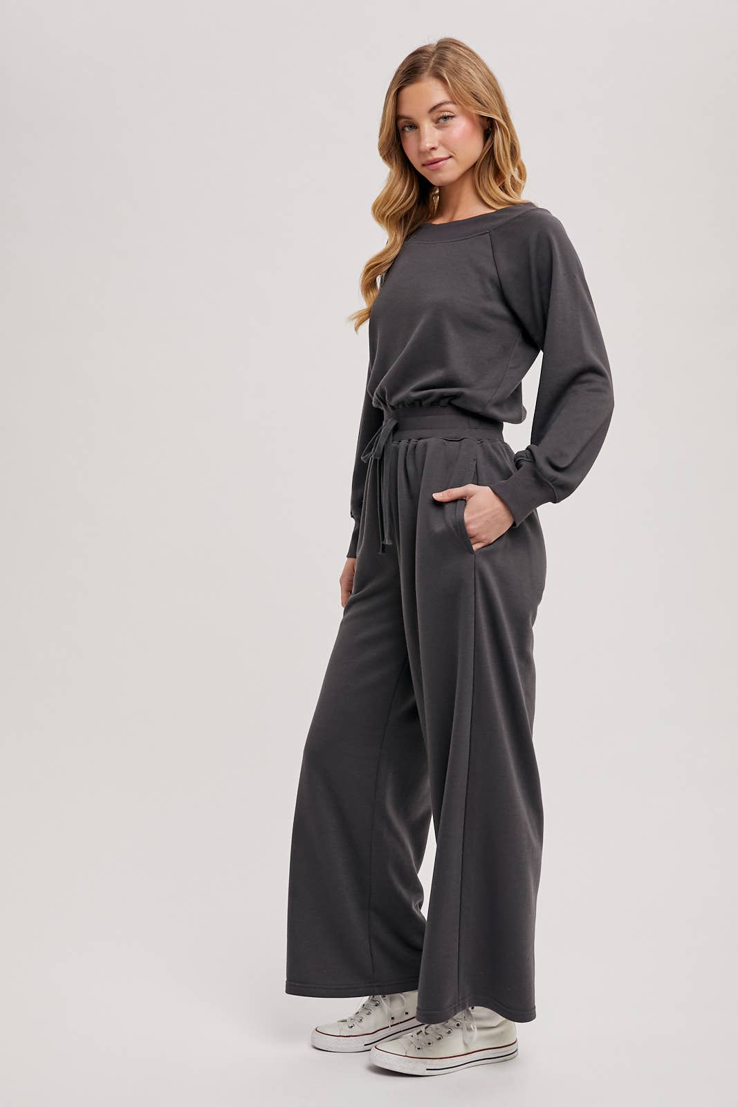 Off-The-Shoulder Knit Jumpsuit